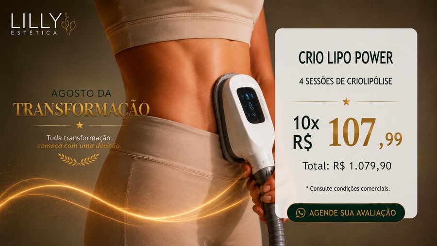 Crio Lipo Power — 4 sessões de criolipólise para gordura localizada. 10x R$ 107,99, Total R$ 1.079,90.